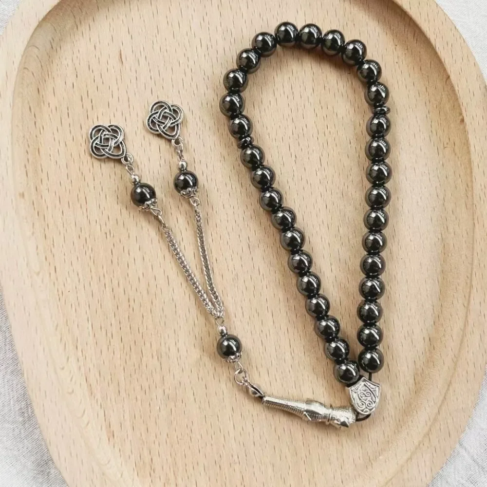 Middle East Retro Simple Muslim Obsidian Rosary Beads Are Worn Daily with Prayer Holiday Gatherings Bracelet