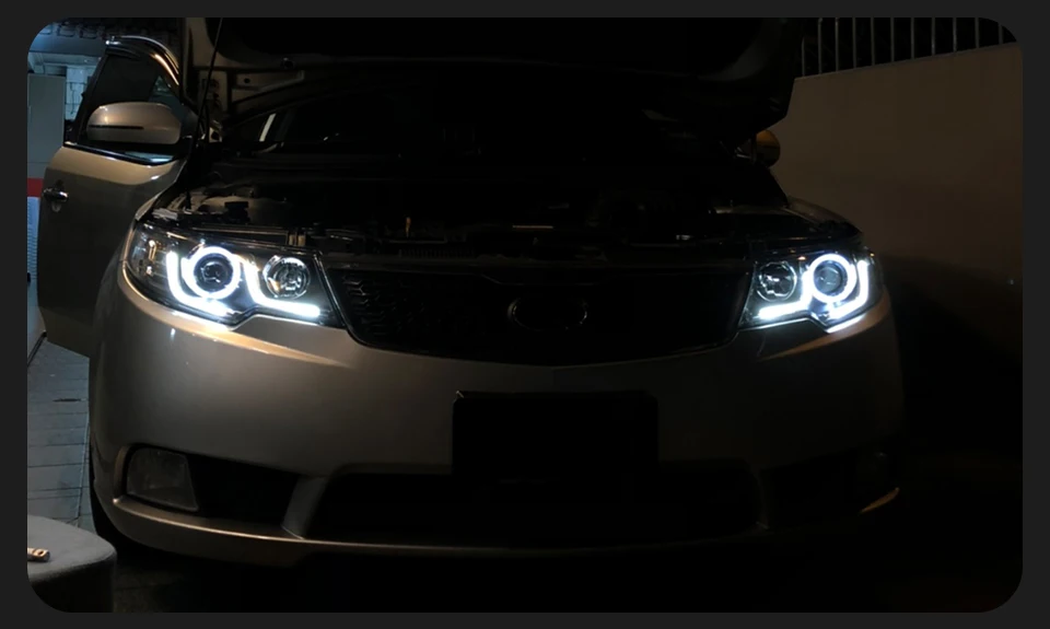 AKD Head Lamp for Kia Forte LED Headlight 2009-2015 Headlights Kia Forte DRL Turn Signal High Beam Angel Eye Projector