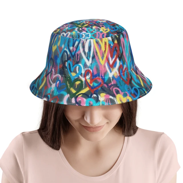 Autumn Graffiti Bucket Hats For Men Women Novelty Heart Fisherman Hat  Decorative Boonie Hat - Bucket Hats - AliExpress