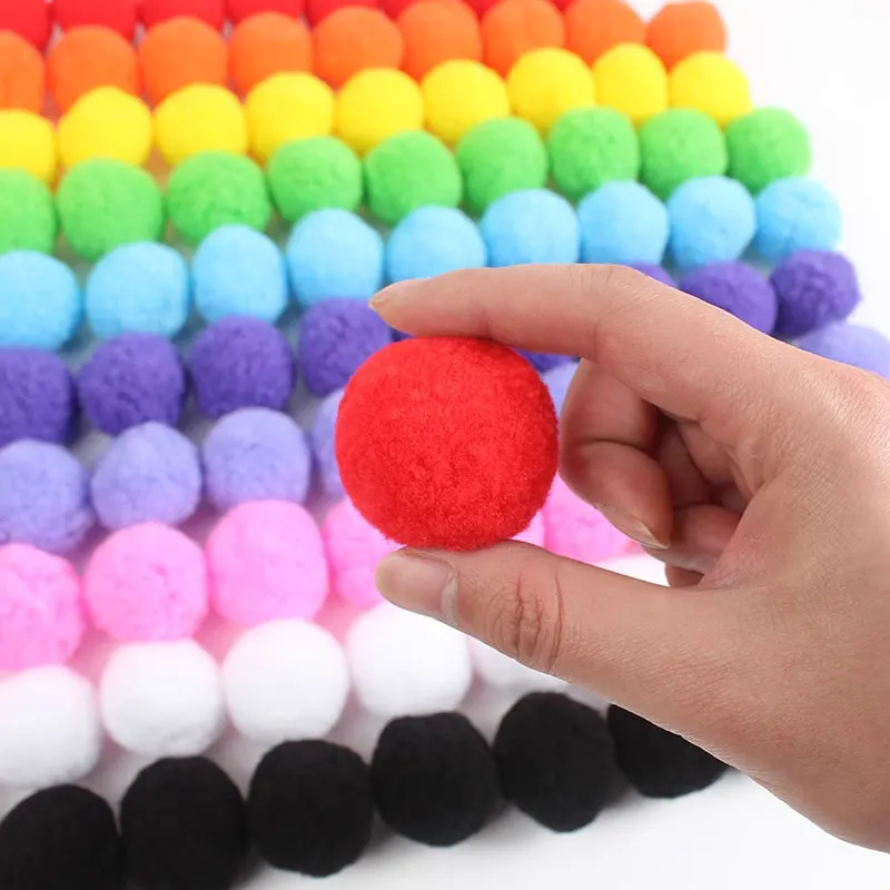 50-300Pcs 0.8-3cm Mixed Pom Poms Craft Mini Small Pompom Fur Balls for Kid Creative Toys DIY Craft Decor