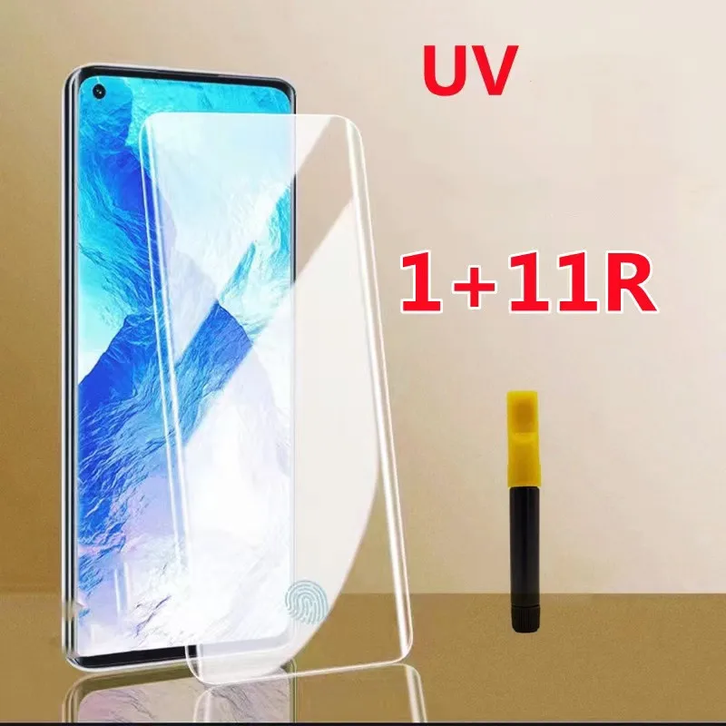 Per Oneplus 10 Pro 7 9 Pro 7T 11 Uv Full Glue Coverage Vetro Temperato Copertura Curva Solida Per Oneplus Ace2 8Pro 9 10 Pro