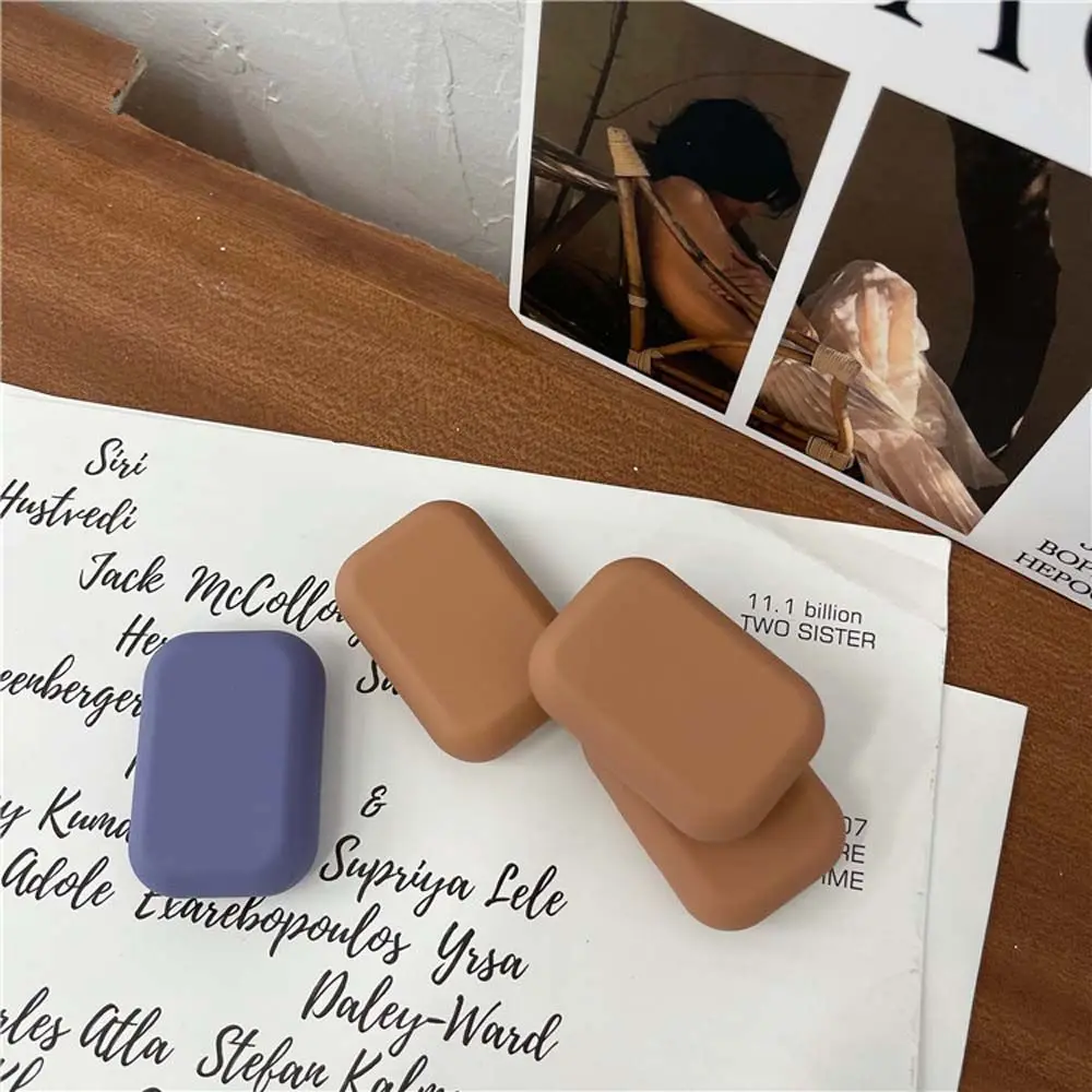 

Cute Rectangle With Mirror Macron Color Cartoon Mini Contact Lens Case Lenses Box Contact Lens Container Storage Eye Care