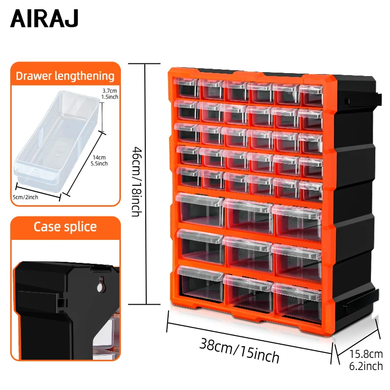 AIRAJ 39 Drawer Storage Box,Hardware Storage ThreeDimensional Cabinet, Reinforced Shell Design for Stronger loadBearing capacity