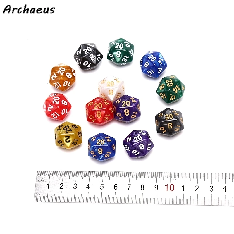 Durable Pearlized D20 Dice Acrylic 20 Sided Dice For Board Game 1PC