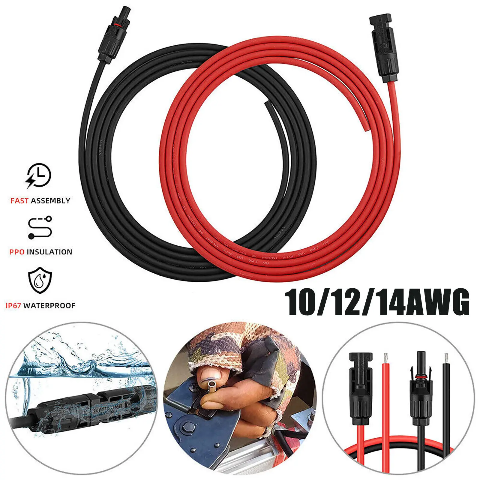 Cavi Prolunga Per Pannelli Solari 2.5mm - Connettori MC4 Maschio E Femmina Kit - Foto 5