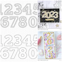 Novel 2023 New Solid Numbers Metal Cutting Dies for DIY Scrapbooking Crafts Maker Photo Album Template Handmade Decoration