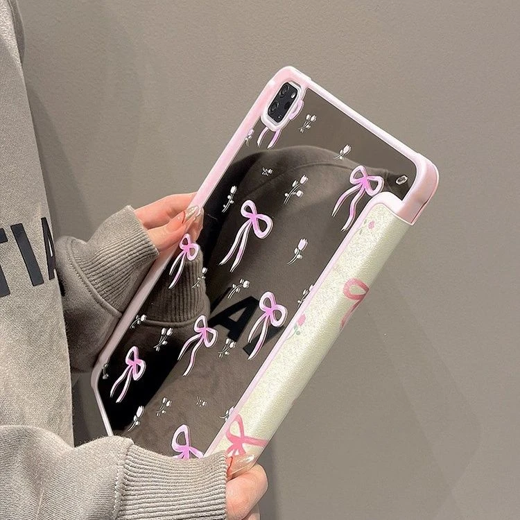 Elegant Pink iPad Case with Pencil Holder