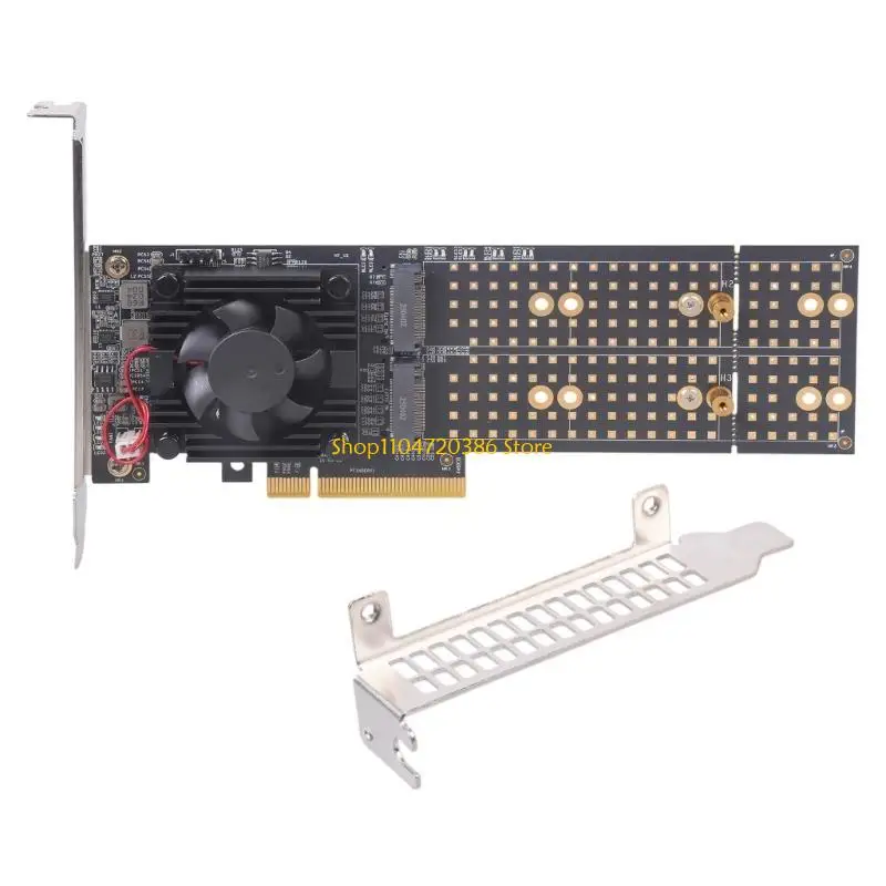 K0EA 4 채널 NVMe 확장 카드 활성 냉각 솔루션 PCIe3.0 인터페이스 하드웨어 수준 SSD는 도구가 필요 없는 설치를 지원합니다.