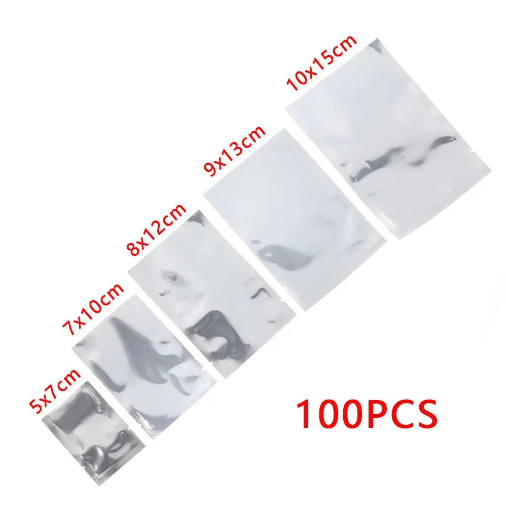 100PCS Heat Seal Aluminium Foil Bags Food Storage