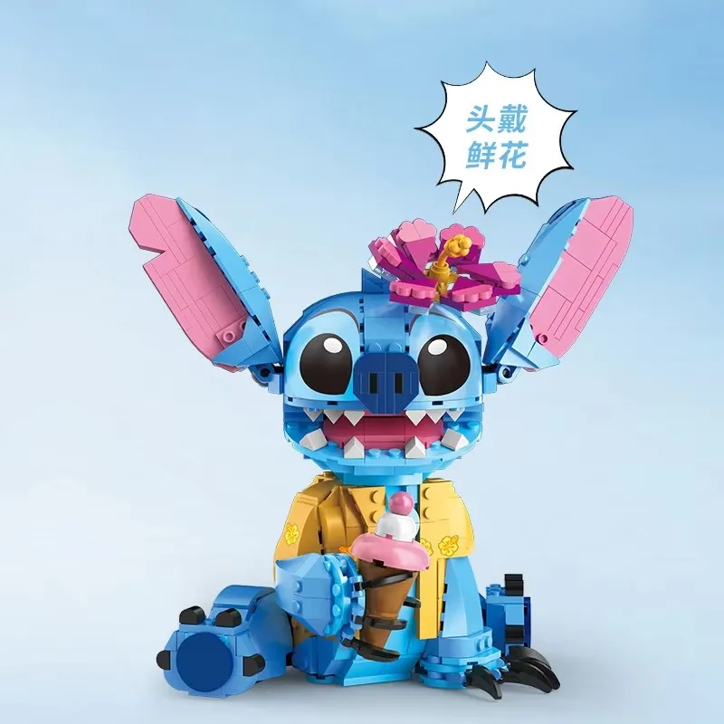 Disney 2024 New 730pcs Stitch Compatible 43249 Building Blocks Bricks Stitch Girl Boy Birthday Christmas Gift Toys 2