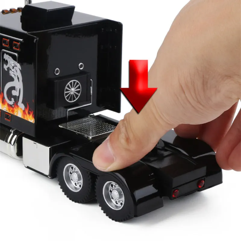 New 1/24 Alloy Trailer Truck Head Car Model Diecast Metal Container Truck Engineering Transport Vehicles Car Model Kids Toy Gift 6