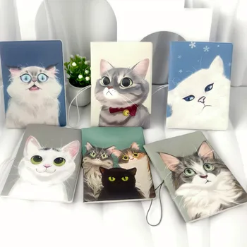 Cute Cat Multi Functional Passport Bag Printed Travel Passport Clip PU Document Protection Case Cover Travel Accessories 1