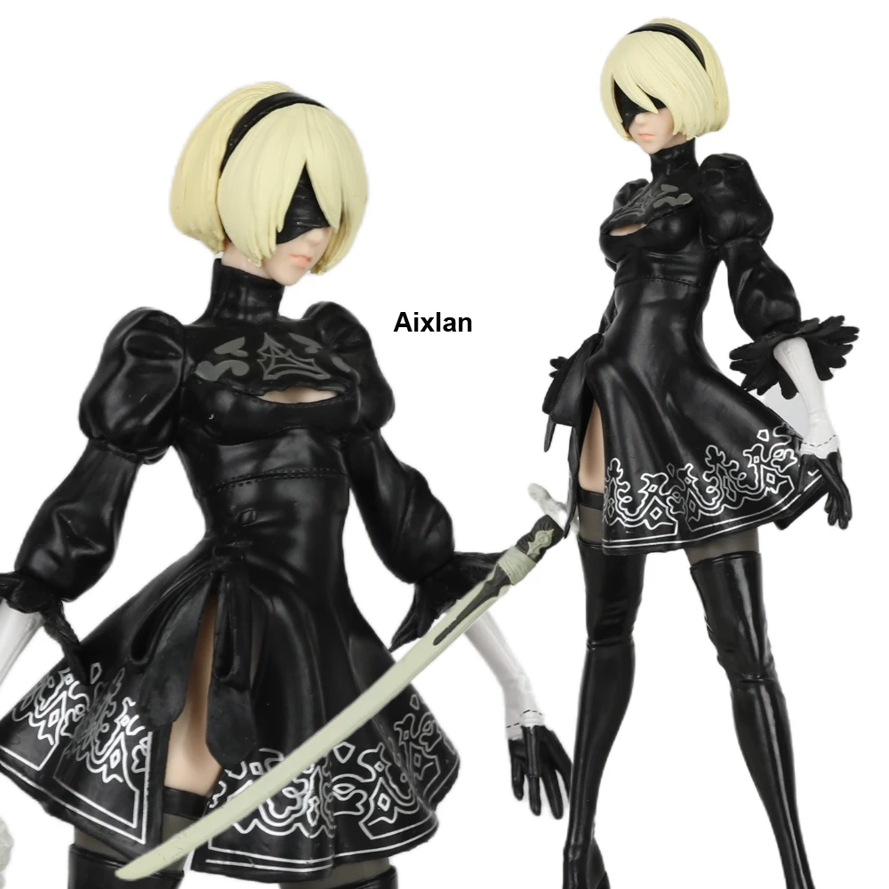 

28cm NieR Automata YoRHa Anime Figure No.2 Type B 2B & Machine Lifeform PVC action figureToy Collection Model Toy for Gifts