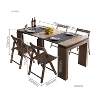 Modern Nordic Folding Dining Table Set – Retractable Space-Saving Design for Small Apartments and Stylish Kitchens - Image 5