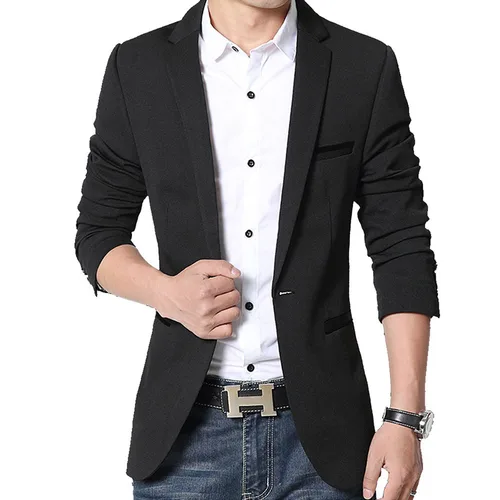 브랜드 남성 캐주얼 블레이저 가을 봄 패션 슬림 지방 정장 재킷 남성 블레이저 masculino 의류 vetement homme m ~ 5xl af1415 3