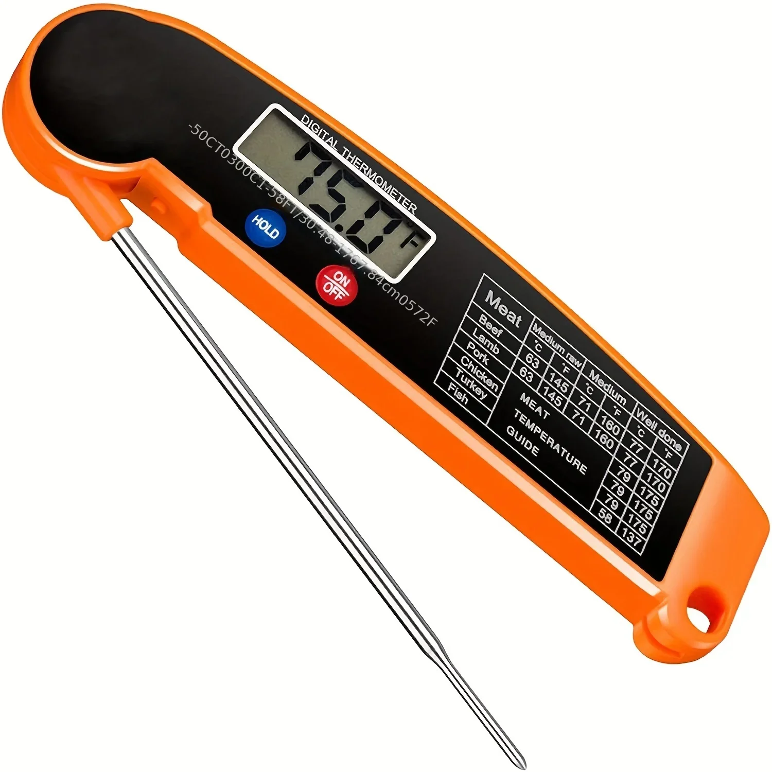 

1pc Digital Thermometer, Accurate Digital Meat Thermometer for Kitchen and BBQ Grill - Monitor Temperature with Ease