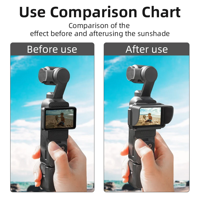 Screen Sunshade for DJI OSMO Pocket 3 PU Waterproof Durable Screen Hood Cover Foldable Perfect Fit Accessories camera accessories action camera accessories handheld gimbal accessories