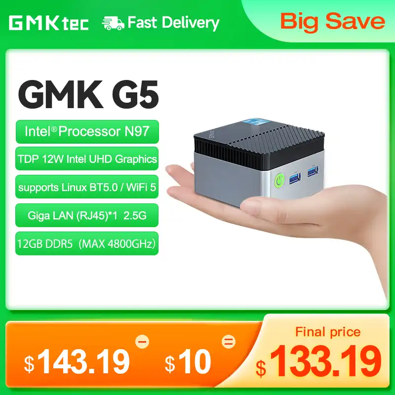 GMK MTNU Dolch Base 未開封品 [タイムセール] GMKtec Mini PC GMK G5 NUCBOX Intel N97 system Window 11Pro DDR5
