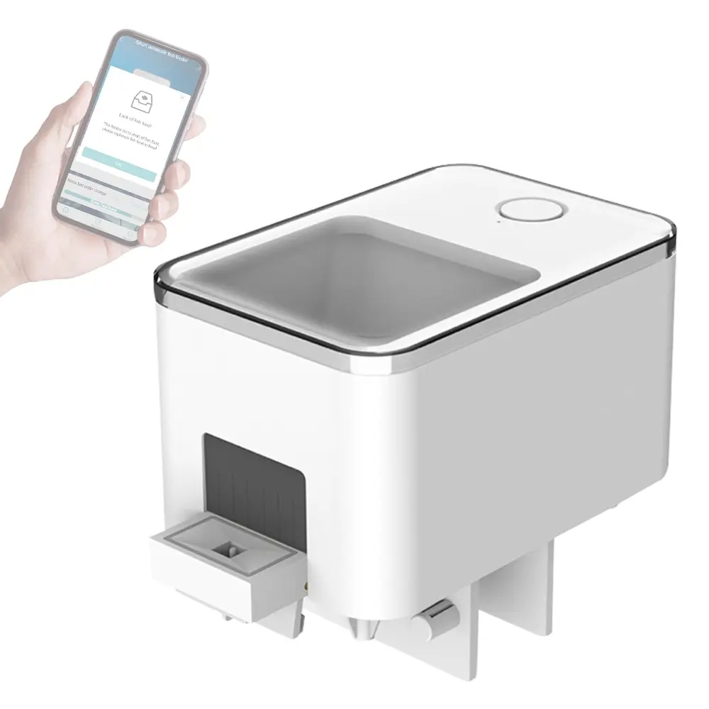 Fish Feeder 100ML WiFi Intelligent Timing Automatic Aquarium Goldfish Feeder Large Capacity Mobilephone APP Control Tools