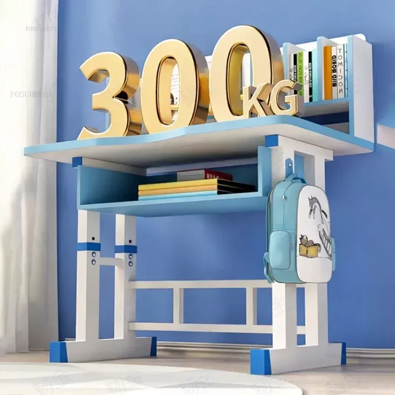 Adjustable Children Table Chair Set Height Kids Study Table with Cartoon Desktop School Workstation Functional Writing Desk