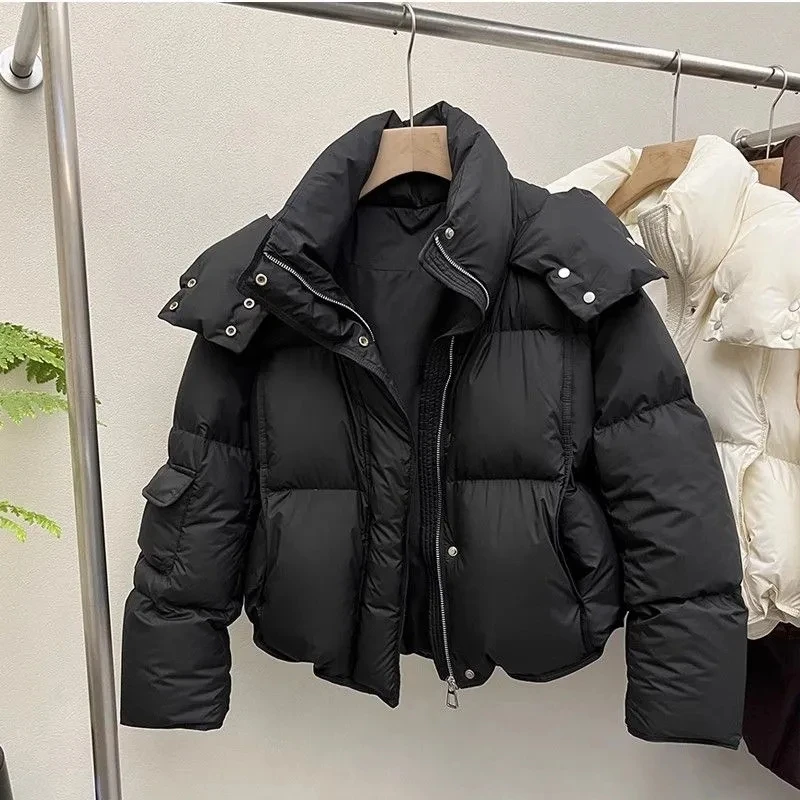 Women's Down Cotton Jacket Winter New Loose Hooded Parkas Female Coat Korean Short Thick Warm Cotton Padded Outerwear Ladies Top