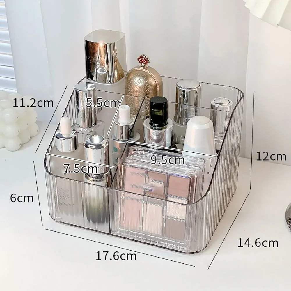 High Quality Plastic Makeup Organizer Lightweight Transparent Versatile Storage Box 3/4-Slot Washable Vanity Case 2