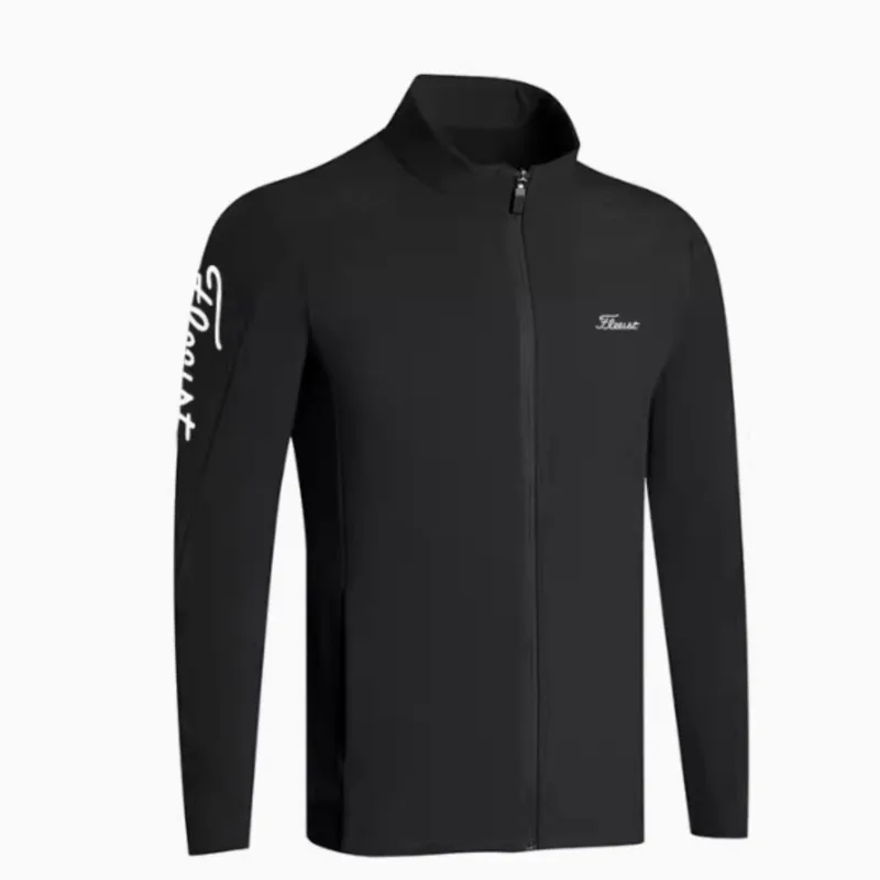 Waterproof Sunscreen Jacket Men Bomber Jackets Golf Clothing Sportswear Windcheater Men's Autumn and Winter Outdoor Breathable Long Sleeves Sport Casual Golf Jacket