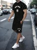 Two-piece Set New York Letter Print Men's Short Sleeve And Shorts Set Everyday Casual Men's T-shirt Street Fashion Sports Shorts 2