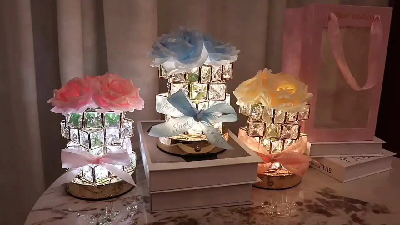 Реchargeable Crystal Rose Bedside Lamp
