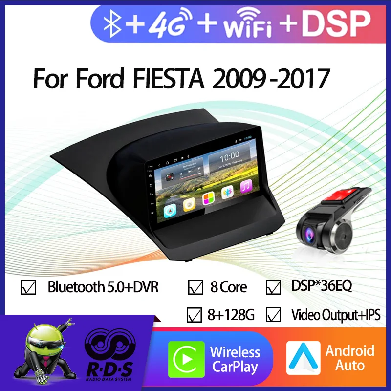 Navigazione Gps Per Auto Android 6G + 128G Per Ford Fiesta 2009-2017/Sesta Generazione/Ford Fiesta Mark V Autoradio Stereo