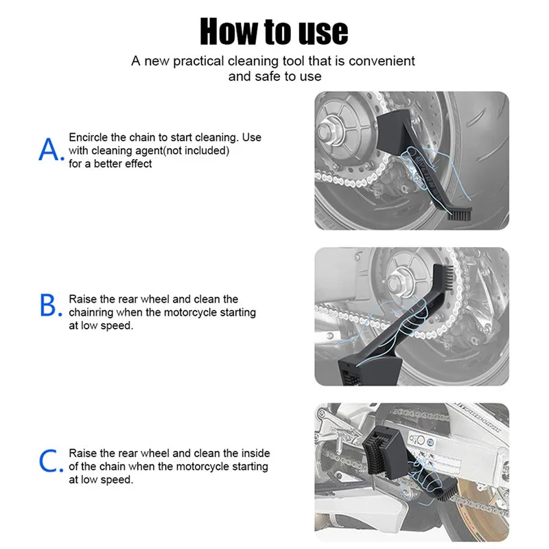 Chain Brush Cleaner Bike Chain Cleaner Bicycle Motorcycle Dual Heads Cycling Cleaning Kit Scrubber Tool