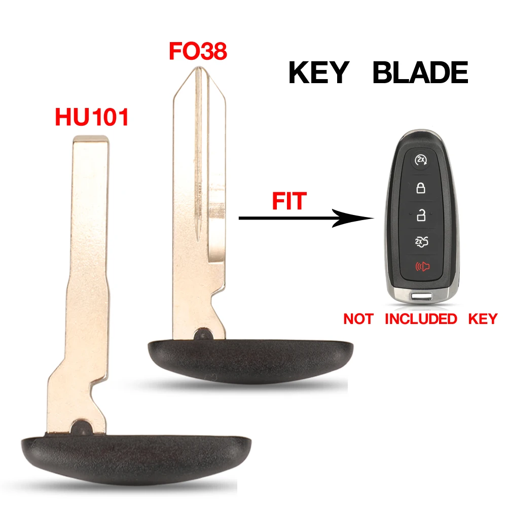 

jingyuqin 10PCS Remote Car Key Blade For Ford Edge Escape Flex Explorer Taurus Housing Uncut FO38 HU101 Blank Blade Replacement