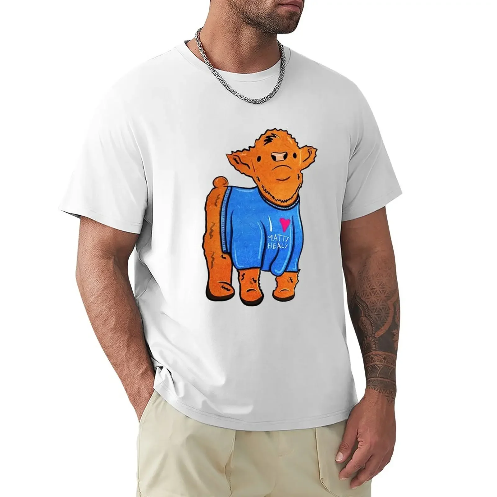 The 1975 - Cow Wearing I Love Petto Healy T-Shirt Vestiti Estivi Sudore Abbigliamento Vintage Magliette Da Uomo Casual Elegante