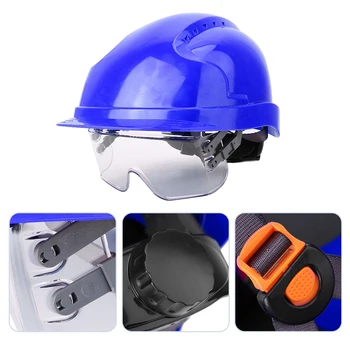 Elmetto protettivo Defender Occhiali di sicurezza integrati Casco di sicurezza Cappello di sicurezza anti UV Casco di sicurezza Casco di sicurezza Cappello da lavoro di sicurezza