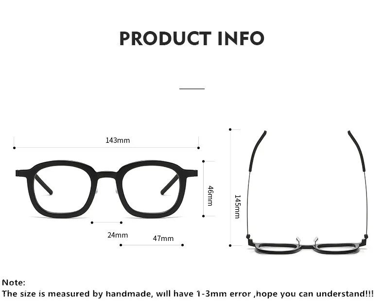 Dänische Marke Quadratische Acetat-Brillenfassung 1050 Herren Damen Titan Ultraleichte Brillen Vintage Grün Transparente Brillengestelle – Detail 15