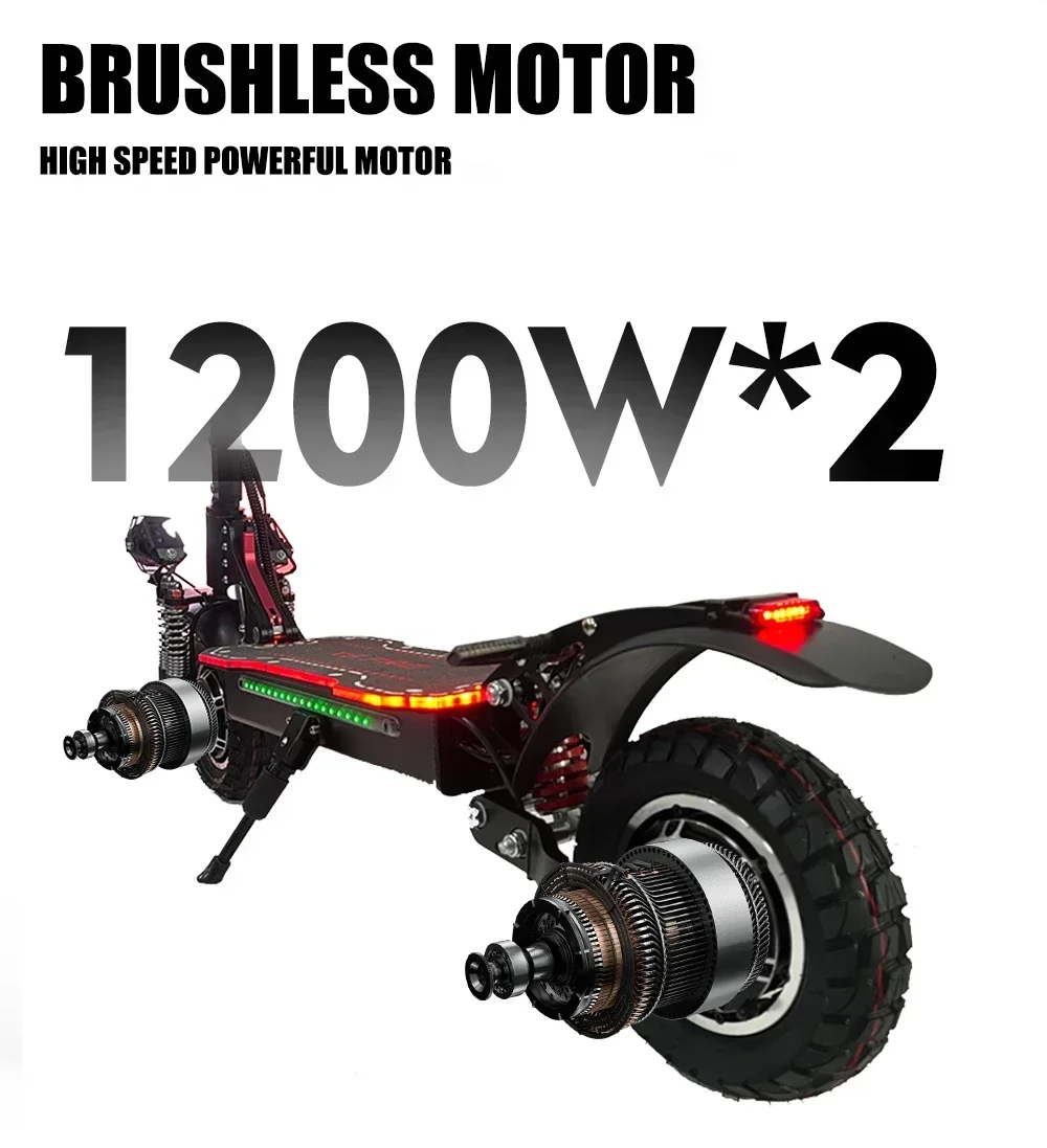 X6 2400W 48V 21AH Electric Scooter Dual Motor Max Speed of 65KMH Max range of 60-70KM Foldable Escooter Load 150KG