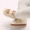 Baby Girl Boy Casual Flats Bear Embroidery Soft Sole First Walking Shoes for Spring Fall Newborn Toddlers PU Leather Shoes 6
