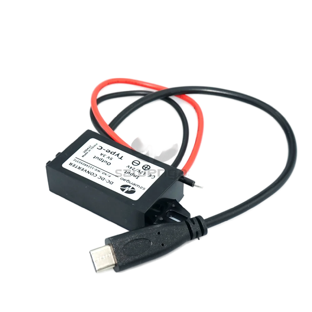 Charge USB C Converter DC 12V/24V to 5V 3A USB Type-C Buck Charging Module Step Down Voltage Regulator Car Power Converter