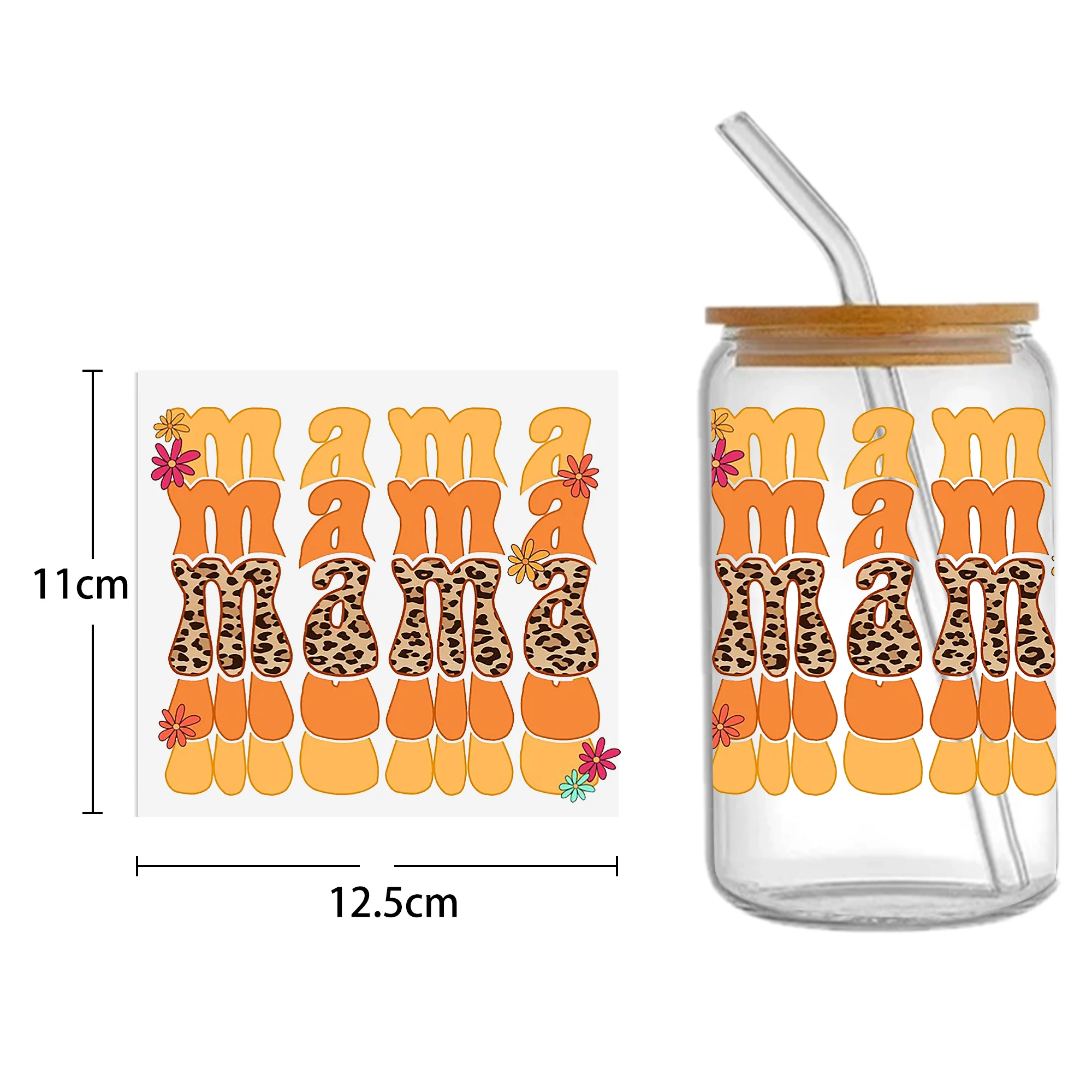 Mama Lightning 16oz DTF Sticker Cups Cool Personalize UV Wrap Transfer Sticker Labels DIY Selfadhesive Waterproof custom labels craft vinyl sticker