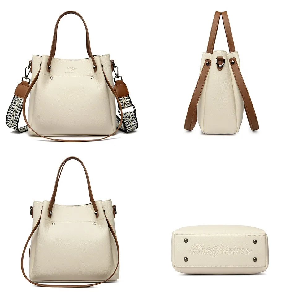 High Quality Leather Shoulder Crossbody Bags for Women Luxury Handbags Women Bag Designer Large Capacity Soft Tote Messenger Bag