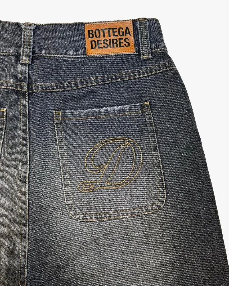 Summer Jeans Shorts Street Letter Embroidery Denim Shorts for Men