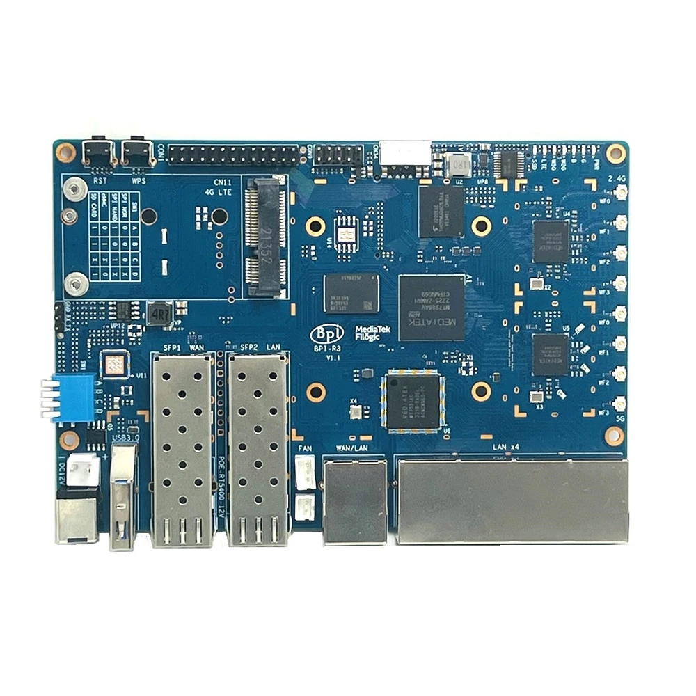 New Banana Pi BPI-R3 Router Development Board MediaTek MT7986 Filogic 83 Quad Core ARM A53 + MT7531A Chip WiFi 6/6E 2.5GbE SEP