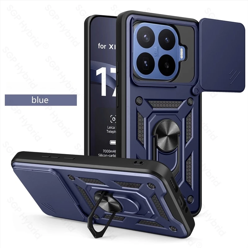 Slide Camera Lens Armor Case with Car Magnetic Holder Ring and Shockproof Cover