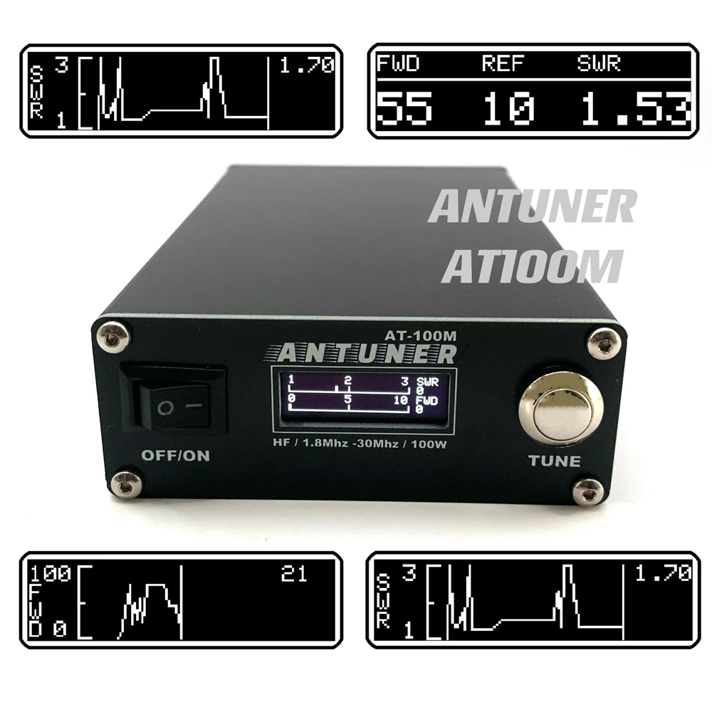 전능 안테나 튜너 내장 스탠딩 웨이브미터 전원, HF 라디오 USDX G1M FT-818 817 IC-705, 1.8MHz-30MHz, 100W