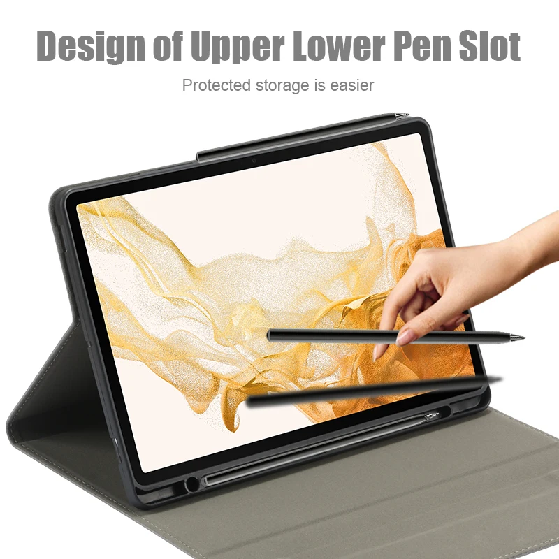 Ardissi Tablet Estande Case para Samsung Galaxy Tab s8 Plus s7 fe s6 Lite Funda Capa do Livro Capa Capa de Couro do Plutônio Microfibra - Imagem 6