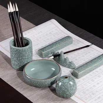 Royal Ming Celadon studio quattro tesori Set forniture per calligrafia portapenne fermacarte lavaggio adulto 1