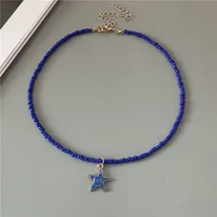 4 Colors Fashion Starfish Choker Necklace for Men Women White Black Blue Colorful Rice Beads Gift for Friend  Short Collar - Image 6