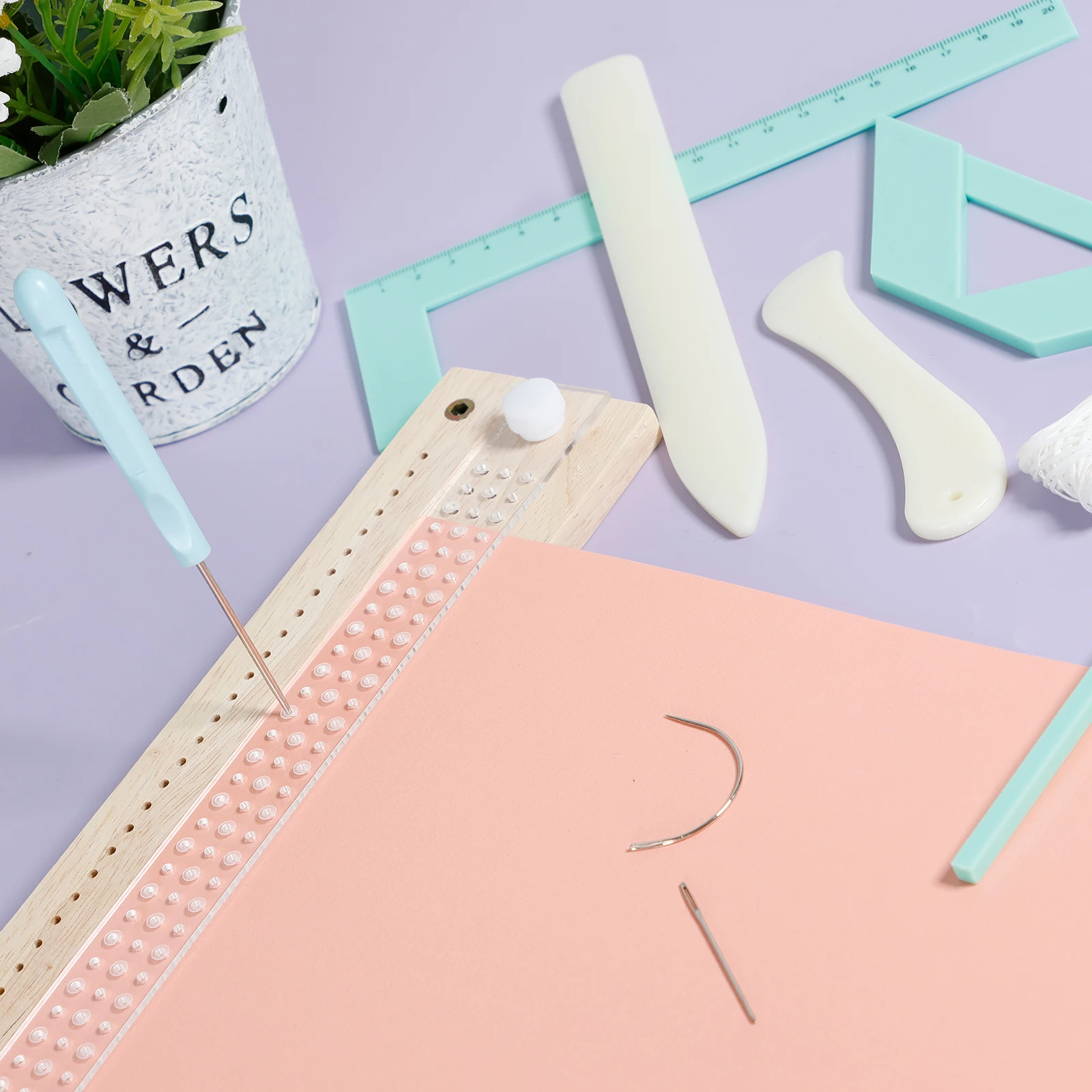 Bookbinding Scrapbooking Tool Plastic Positioner Ruler for Efficient Production Binding Device for Handbook