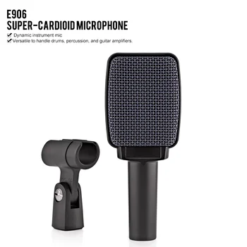 E906 용 신제품 Sennheiser 드럼 기타용 슈퍼 카디오이드 다이나믹 악기 마이크, 전환 가능한 라이브 필터 포함