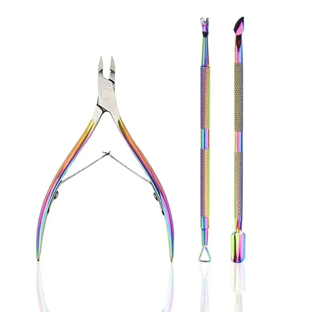 

3 Pcs/Set Professional Stainless Steel Nail Art Cutter Scissor Mulit Function Cuticle Scissors Remover Nail Care Manicure Tool